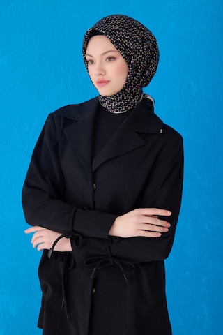 BELLİ Saf İpek Eşarp 4128d Twill İpek -8586 - 90 X 90 / Siyah Siyah