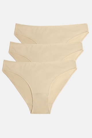 Suwen 3lü Pamuklu Basic Normal Bel Slip Külot St00406011413 Ten / Ten / Ten