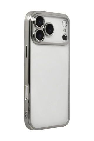 Newface Apple iPhone Uyumlu - 17 Pro Max Razer Lensli Silikon - Gümüş Belirtilmemiş