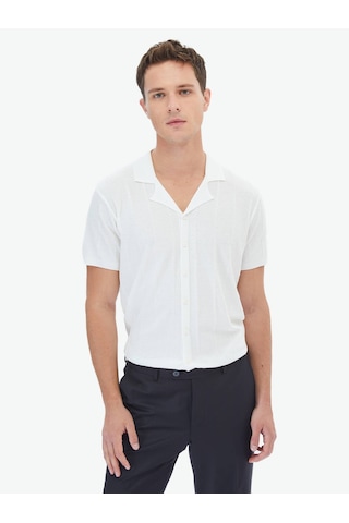 Ekru Regular Fit Casual Gömlek Ekru
