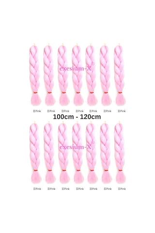 X-pression Afrika Örgüsü Ve Rasta Için Sentetik Saç 100gr-pink2 Şeker Pembesi
