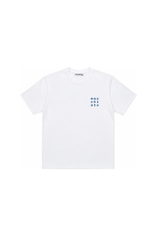 Me Selection Macchiato Tasarım %100 Pamuk Unisex Basic Tişört Beyaz