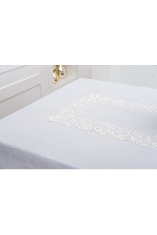 Finezza Gilda Lüx Dantelli Simli Kumaş Krem Masa Örtüsü  160x220 cm -1468