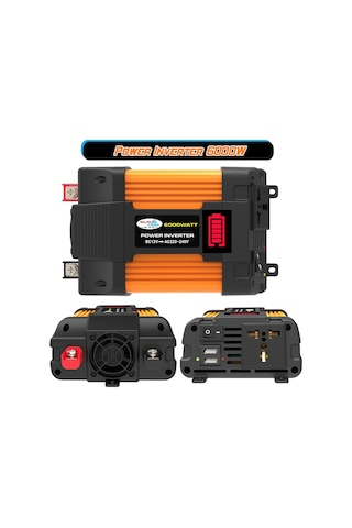 Little Wasp 12v - 220v 6000w Led Ekranlı Ve Çift Usb'li Araç Güç Çeviricisi