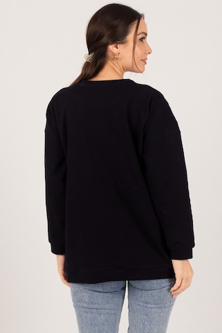 Armonika Kadın Lacivert Yuvarlak Yaka Oversize Sweatshirt Arm-22k024027