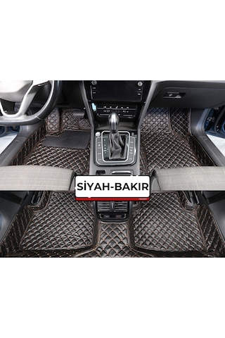 Honda Cıvıc Fd6 2007-2011 Siyah Üzeri Bakır Dikiş 8d Diamond Premium Tam Kaplama Deri Oto Paspas
