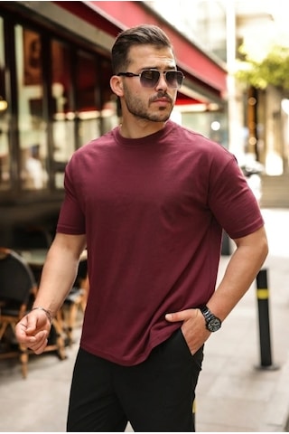 Valensdesign Erkek Kolları Dar Kesim Rahat Kalıp Basic Tişört Altın