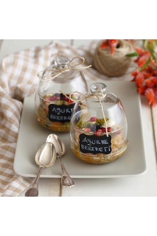 LAV Çilek Cam Şekerlik Tekli 255 ml Cam Kapaklı