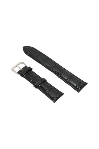 Pu Deri Saat Kayışı Alaşımlı Pin Tokalı Ayarlanabilir Rahat Yedek Saat Kayışı Siyah
