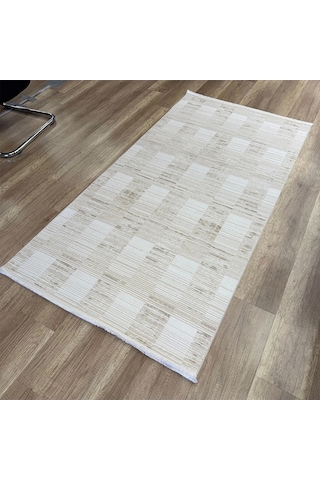 Hoom Rugs Decor 1136 Vizon Yün Tuşeli Pamuk Taban Halı Vizon