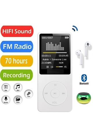 8gb Dahili Hafızalı Mp3 Çalar Ses Kayıt Fm Radyolu Müzik Player
