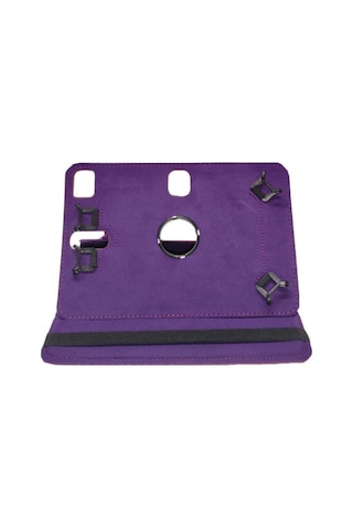 Tcl Tab 10l 10.1" Uyumlu Kılıf 360 Dönerli Unıversal Standlı Kılıf + Nano Ekran Koruyucu + Kalem Mor