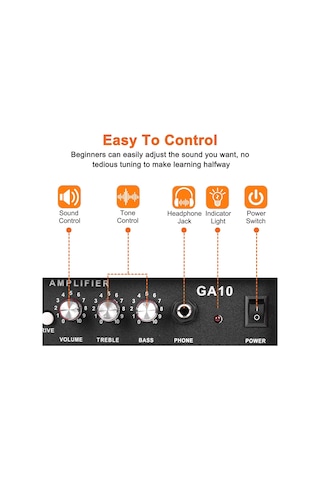 Vangoa Ga10bl 10 Wat Elektro Gitar Amfisi Mavi