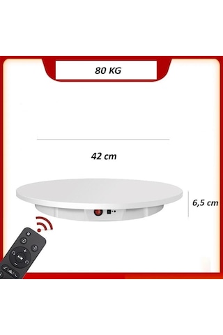 Ürün Ve Stüdyo Katalog Çekimi İçin Kumandalı Şarjlı Dönen Stand 80 Kg