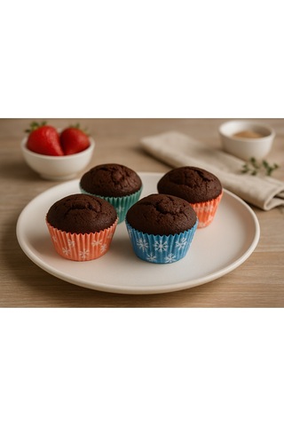 100adet Renkli Cupcake & Muffin Kağıdı - Yağ Geçirmez - Karışık Gönderilir Çok Renkli