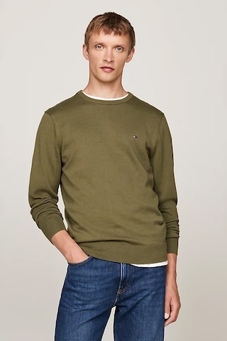 Tommy Hilfiger Erkek Bisiklet Yaka Kazak - Yeşil Green