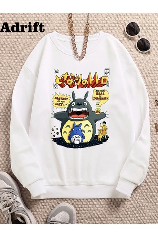 Startmore Adrift Totoro Studio Ghibli Köstebek Sokak Trend Tasarım Harajuku/gotik Beyaz Beyaz