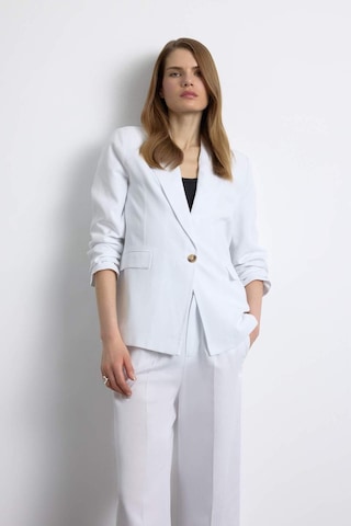 DeFacto Oversize Geniş Kalıp Keten Karışımlı Beyaz Blazer Ceket Z2536AZ25SPWT34 Beyaz
