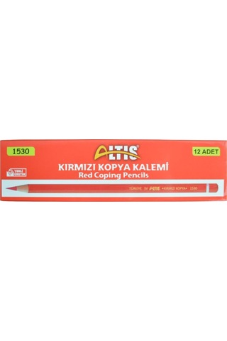 Altıs Mercanlı Kurşun Kalem 12 Li+ Kırmızı Kopya Kalemi 12 Li