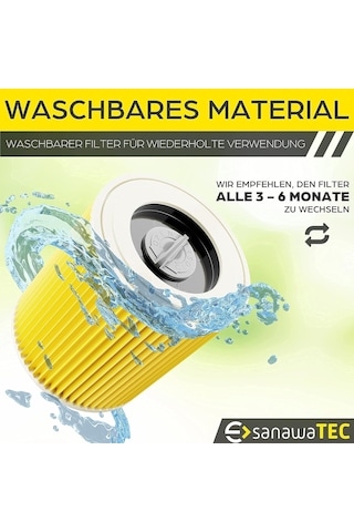 Mufunye Kärcher Wd3 Premium Elektrikli Süpürgeyle Uyumlu 3x Kartuş Filtre, İnce Toza/kokulara Karşı Kärcher ,elektrikli Süpürge Aksesuarları