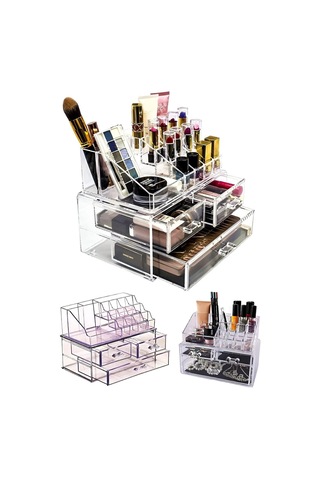 3 Çekmeceli Makyaj Düzenleyici Organizer Set Makyaj Fırçalık Çok Renkli Tek Ebat