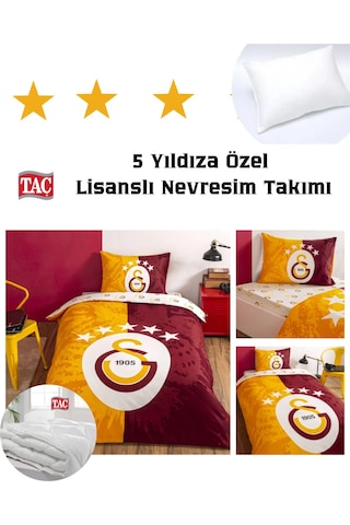 Taç Lisanslı Galatasaray 5.yıldız Nevresim Yorgan Yastık