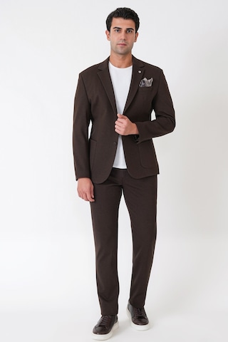 Slim Fit Torba Cep Esnek Tencel Kumaş Kahverengi Ceket C 751