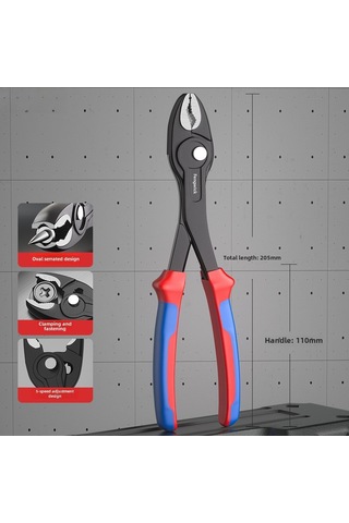 Monyee 8 İnç Çok Amaçlı Kaydırmalı Vida Çıkarıcı, Paslanmış Vida Ve Çivi Çıkarma Aracı, Çok Seviyeli Açılabilir Saçma Tırnak Pense Plastik Kaplı