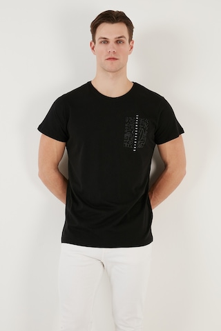 Buratti Bisiklet Yaka Pamuklu Slim Fit Erkek T Shirt 541Quint Siyah