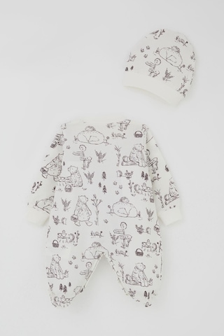 Breeze Kız Bebek Patikli Tulum Piknik Zamanı Orman Temalı Sevimli Dostlar 0-6 Ay, Ekru