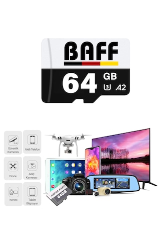 Baff 64gb Hafıza Kartı Video Kayıt Destekli Uhs-ı U3 A2