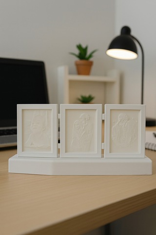 Morfem3d Modüler Aydınlatmalı Litofan Çerçeve - Beyaz - Beyaz Işık - Kişiye Özel Işıklı Fotoğraf Tasarımı