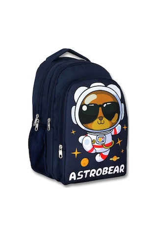 Ümit Çanta 5045 Lacivert Beyaz Üç Gözlü Erkek Çocuk Okul Çantası -astronot Ayıcık Beyaz - Lacivert