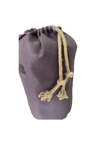 Damacana Kılıfı Baskılı Jüt Büzgü İpli Yıkanabilir Kılıf-Gri Bordo