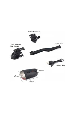 Forte GT 300 lümen Bisiklet Ön Işık Kask ve Gidon Farı Xbyc 6126 Gri - Siyah