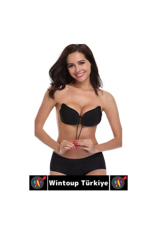 Wintoup İz Bırakmaz Kaymaz Göğüs Dikleştiren Dolgun Gösteren Toparlayan Göğüs Ucu Kapatıcı Yapışkan Sütyen Siyah