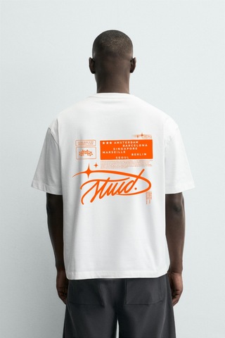 Modivibe Erkek Baskılı Oversize T-shirt Premium Kalın Dokulu %100 Pamuk Geniş Kesim Beyaz