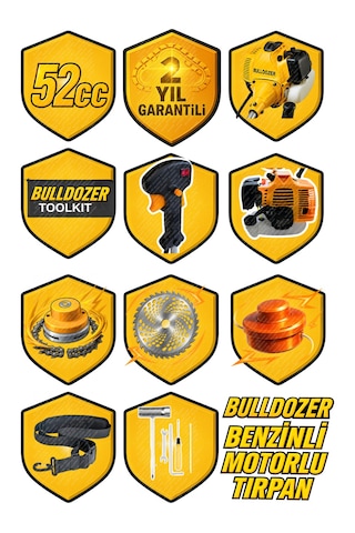 Bulldozer PRO5200 Benzinli Motorlu Tırpan Çim Biçme Makinesi