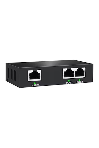 Uranium POE-RP12 1 Port Poe Giriş 2 Port Çıkış Metal Kasa Poe Adaptör