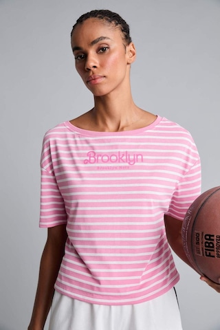 Defacto Nba Brooklyn Nets Loose Fıt Kayık Yaka Sporcu Kısa Kollu Tişört H9583ax26hspn82 Pembe-pn82