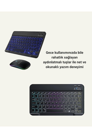 Türkçe - 346 - Q Klavye Düzenli Rgb Kablosuz Klavye - Glblseme - Mouse Set Diğer