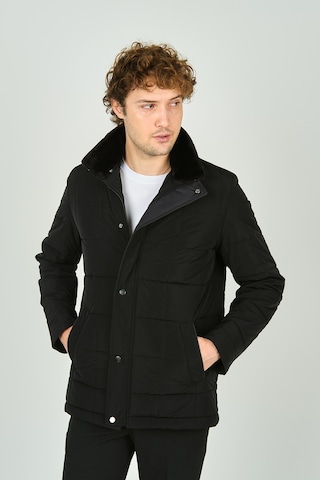 Daynax Erkek Hakim Yaka Çıtçıt Ve Fermuar Kapamalı Uzun Kaban 2600 Siyah Siyah