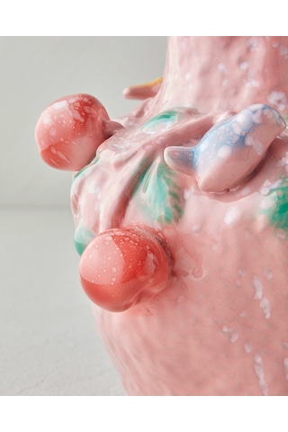English Home Summer Fruit Vazo 19x18x19 Cm Pembe Pembe
