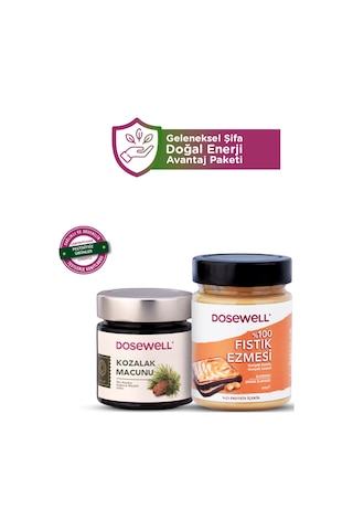 Dosewell Kozalak Macunu 300 Gr & %100 Fıstık Ezmesi 300 Gr 2'li Avantaj Paketi