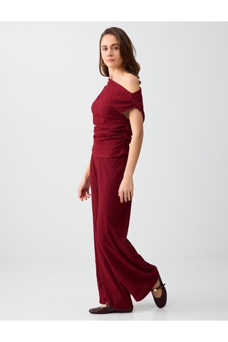 Jimmy Key Jimmy Key Bordo Beli Lastikli Normal Paça Normal Bel Örme Pantolon 6sw186692562