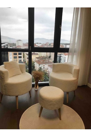 Çay Seti İkili Koltuk Berjer Ve Puf Takımı 3'lü Takım Berjer Puf Peluş Çay Seti İkili Koltuk Berjer Ve Puf Takımı 3'lü Takım Berjer Puf Peluş