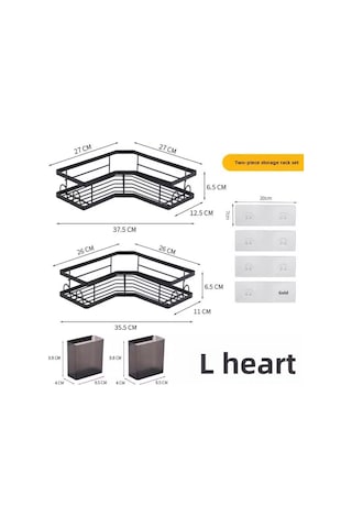 Reedark Banyo Duvar Üstü Üçgen Askı + 2 Adet Raf Seti - Paslanmaz Çelik, Delme Yok Kurulum, Çekici Ve Dayanıklı Ev Dekoru Diğer