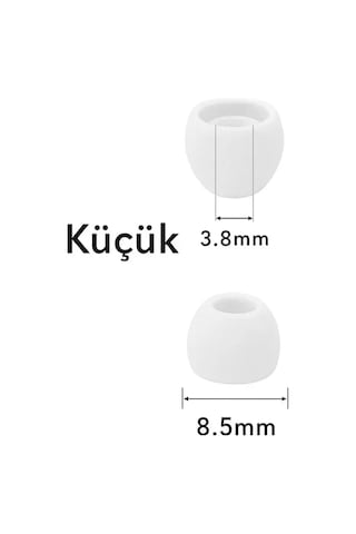 1 Çift 2 Adet Kulaklık Silikonu Samsung Uyumlu Küçük 8.5mm Beyaz