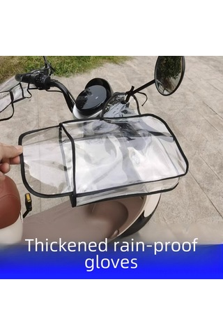 Geeksen Motosiklet Ve Elektrikli Bisiklet El Tutucu Kılıfı - Pvc Isı Yalıtımlı, Su Geçirmez, Rüzgar Engeli, Evrensel Uyumlu Şeffaf, 1 Çift