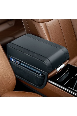 Araba Kol Dayanağı Saklama Kutusu Mat Deri Ve Hafızalı Köpük Araba Orta Konsol K Kahverengi